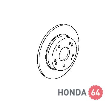 Тормозной диск задний Хонда СРВ 3, 4 (2.0)
